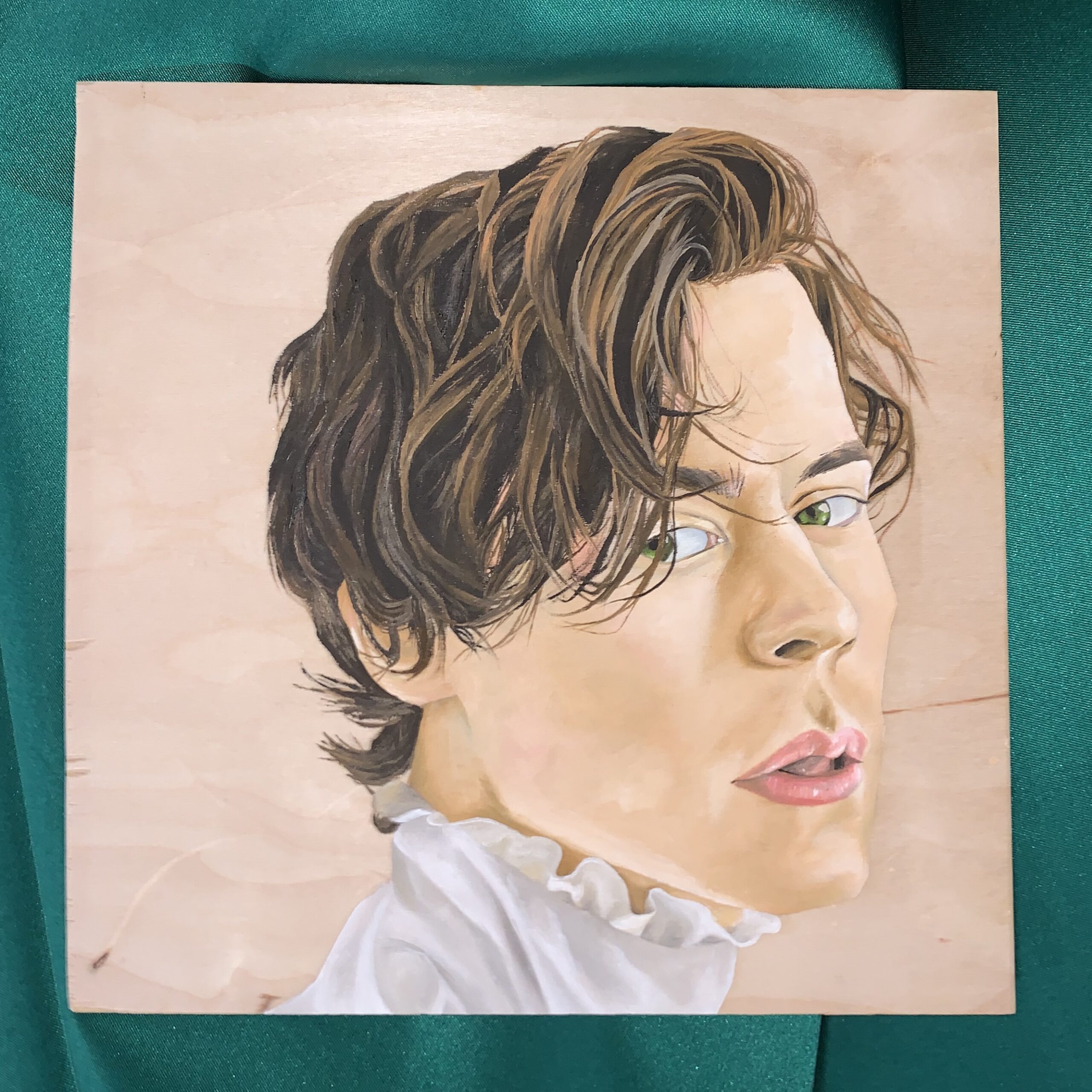 Oil Portrait on Wood of Singer Harry Styles